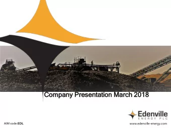 Edenvi  nville  lle Energ  rgy  y plc  lc  Company  any Prese  esent  ntat  ation  ion March  h