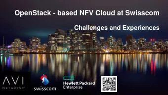 OpenStack - based NFV Cloud at Swisscom  Challenges and Experiences  Agenda  Swisscom IPTV  A