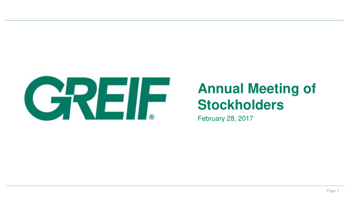 annual meeting of stockholders