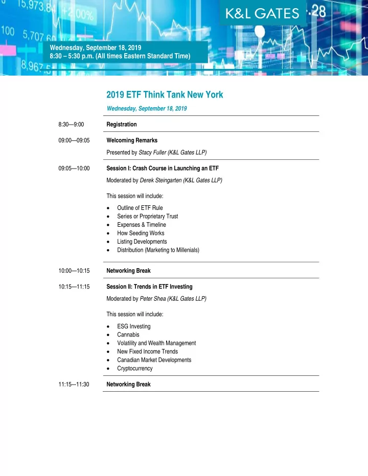 2019 etf think tank new york