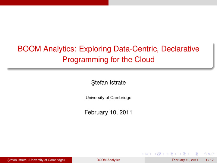 boom analytics exploring data centric declarative