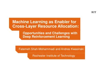 Machine Learning as Enabler for  Cross-Layer Resource Allocation:  Opportunities and Challenges
