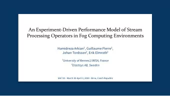 An Experiment-Driven Performance Model of Stream  Processing Operators in Fog Computing