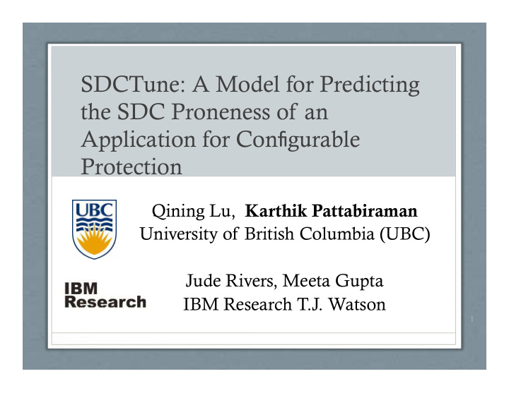 sdctune a model for predicting the sdc proneness of an