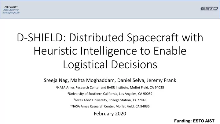 d shield distributed spacecraft with heuristic