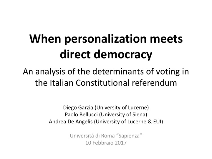 when personalization meets direct democracy