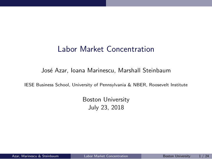 labor market concentration