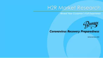 H2R Market Research  Reveal Your Customers Full Experience  Coronavirus Recovery Preparedness