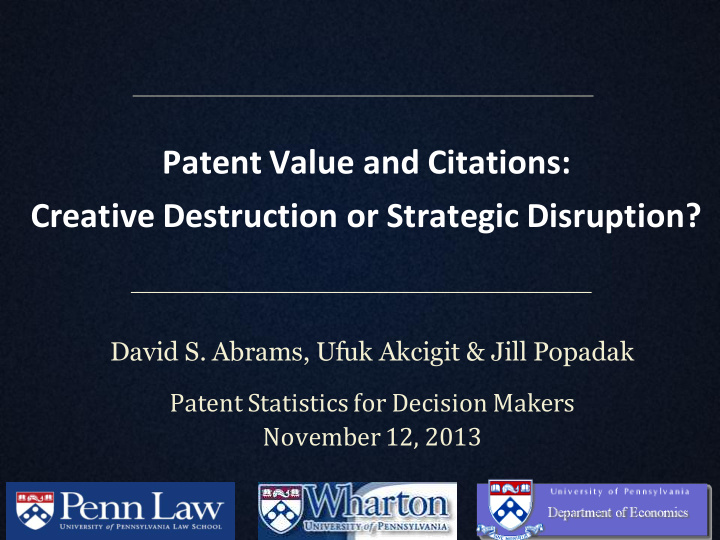 patent value and citations creative destruction or