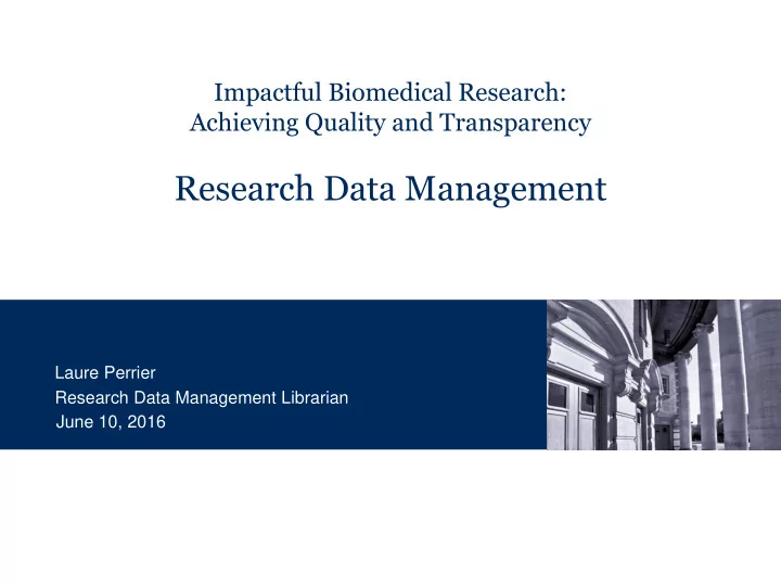 research data management