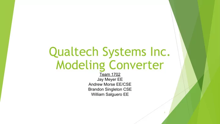 qualtech systems inc modeling converter