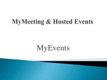 MyEvents  Quick and efficient reimbursement process  MyEvents is the result of campus demand