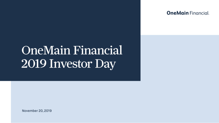 onemain financial 2019 investor day
