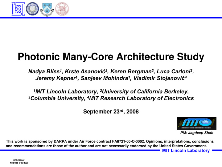 photonic many core architecture study