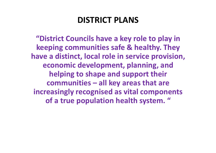 district plans