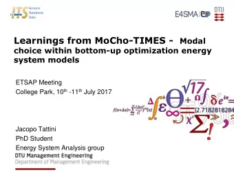 Learnings from MoCho-TIMES -  Modal  choice within bottom-up optimization energy  system models