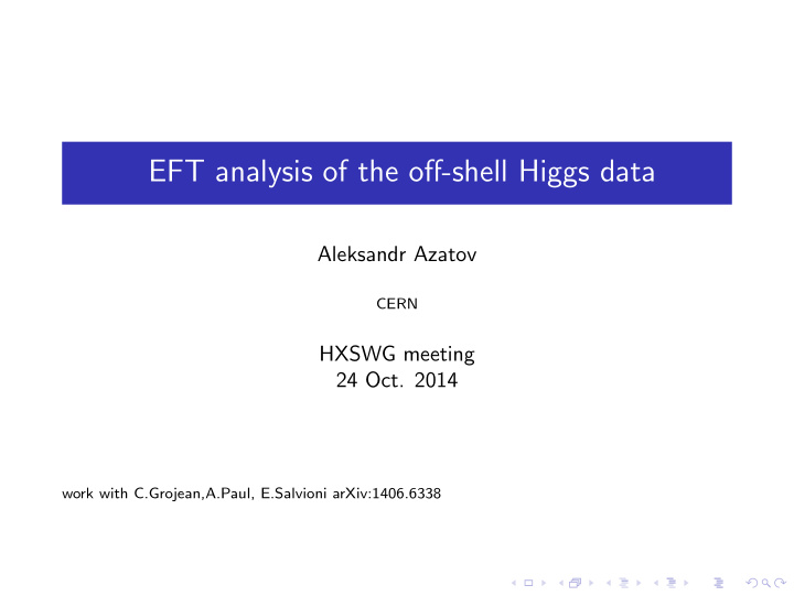 eft analysis of the off shell higgs data