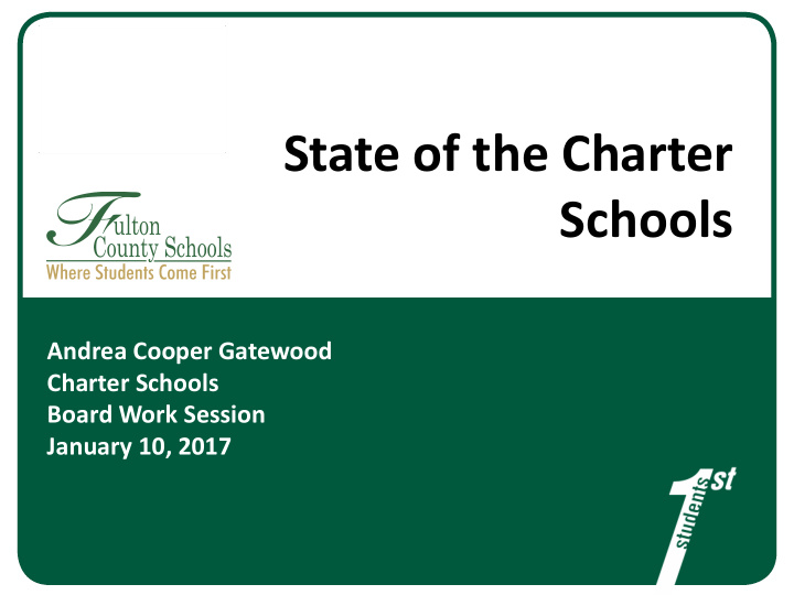 state of the charter schools
