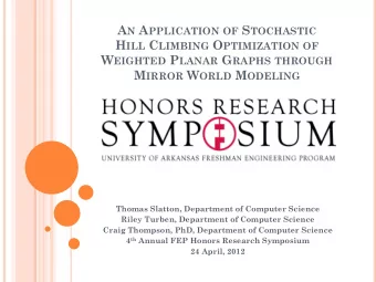 S TOCHASTIC H ILL C LIMBING (C ONT  D ) I. Ljubi and G. R. Raidl , An  Evolutionary