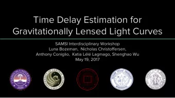 Time Delay Estimation for  Gravitationally Lensed Light Curves  SAMSI Interdisciplinary Workshop