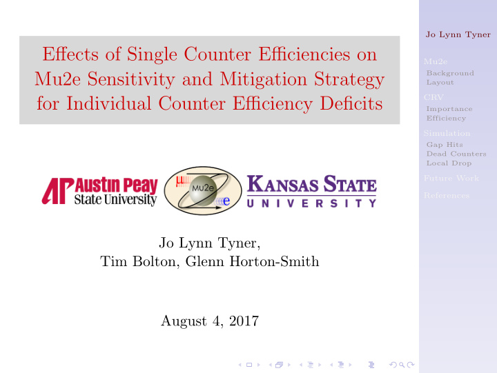 effects of single counter efficiencies on