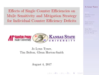 Effects of Single Counter Efficiencies on  Mu2e  Mu2e Sensitivity and Mitigation Strategy
