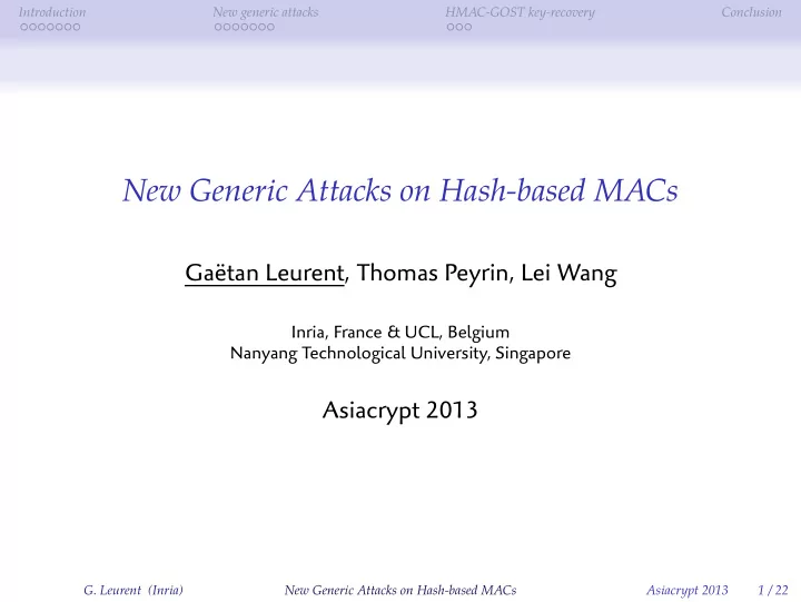 new generic attacks on hash based macs
