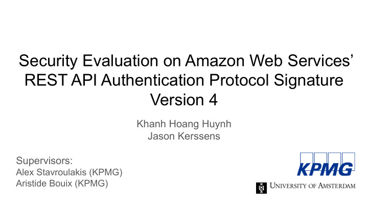 security evaluation on amazon web services rest api