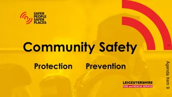 Community Safety  1  Agenda Item 9  Protection      Prevention  Department Overview