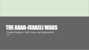 THE ARAB-ISRAELI WARS  Fabian Gacayan, Colin Jones, and Jessica Kirk.  Fabian  HISTORICAL