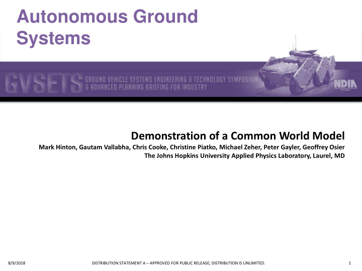 autonomous ground systems