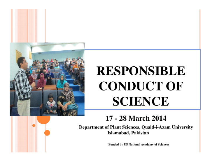 responsible conduct of science