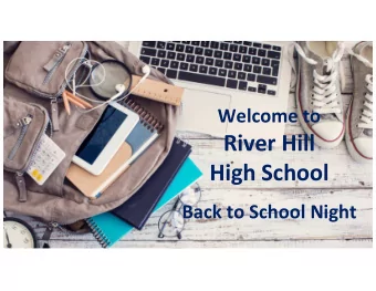 River Hill  High School  Back to School Night  Strategic Call to Action  Learning and Leading with