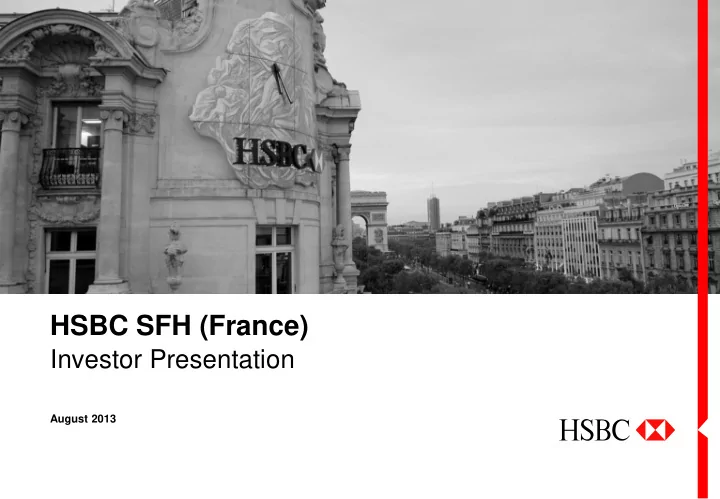 hsbc sfh france