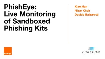 of Sandboxed  Phishing Kits  Summary  Motivation  Sandboxed phishing kits  Implementation  Results