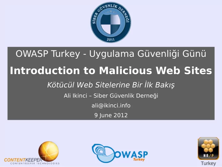 introduction to malicious web sites