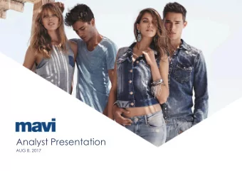 Analyst Presentation  AUG 8, 2017  Disclaimer  This document does not constitute or form part of