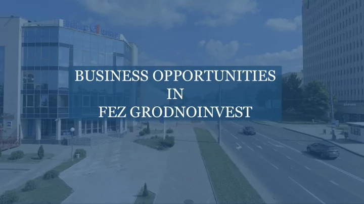 business opportunities in fez grodnoinvest grodno region