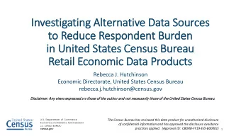 Investigating Al  Alter  ernative D  e Data S  a Sour  ources  es  to Red  educe  ce R  Res