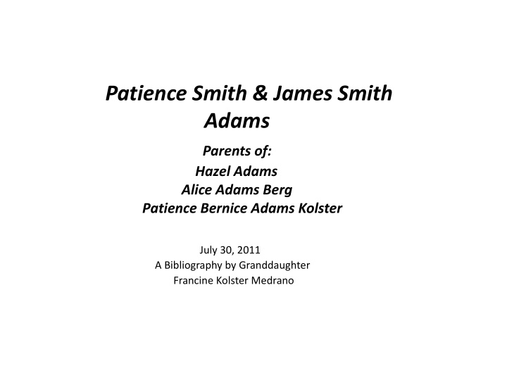 patience smith james smith adams