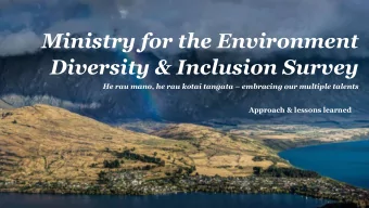 Diversity &amp; Inclusion Survey He rau mano, he rau kotai tangata  embracing our multiple