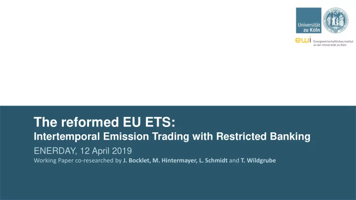 the reformed eu ets