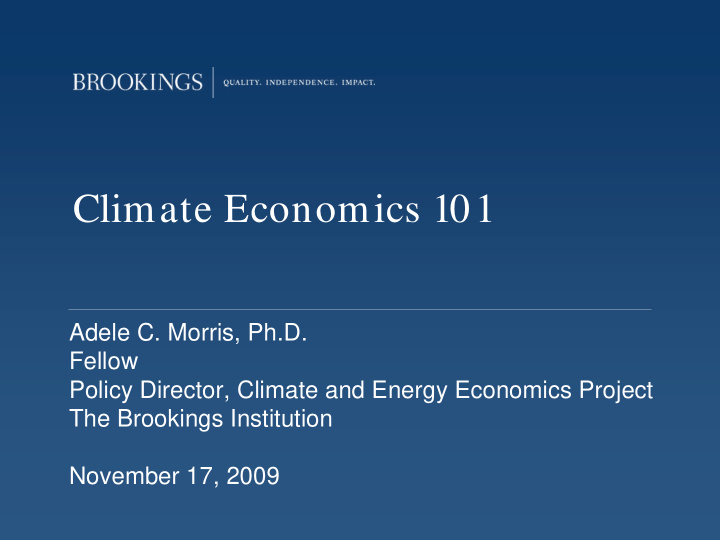 climate economics 101