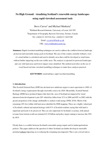 No High Ground:  visualising Scotland's renewable energy landscapes  using rapid viewshed