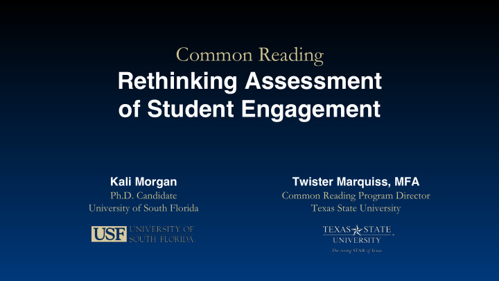 rethinking assessment of student engagement