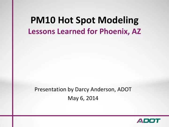 pm10 hot spot modeling