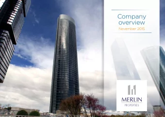 Company overview  November 2015  Disclaimer  The material in this presentation (the