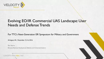 Needs and Defense Trends For TTCs Next -Generation ISR Symposium for Military and Government
