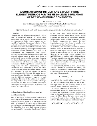 A COMPARISON OF IMPLICIT AND EXPLICIT FINITE  ELEMENT METHODS FOR THE MESO-LEVEL SIMULATION  OF DRY