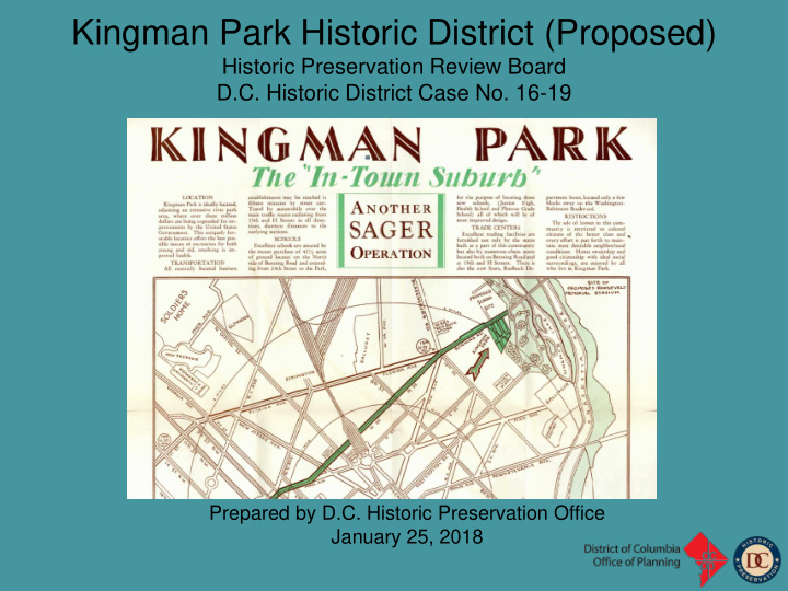 kingman park historic district proposed